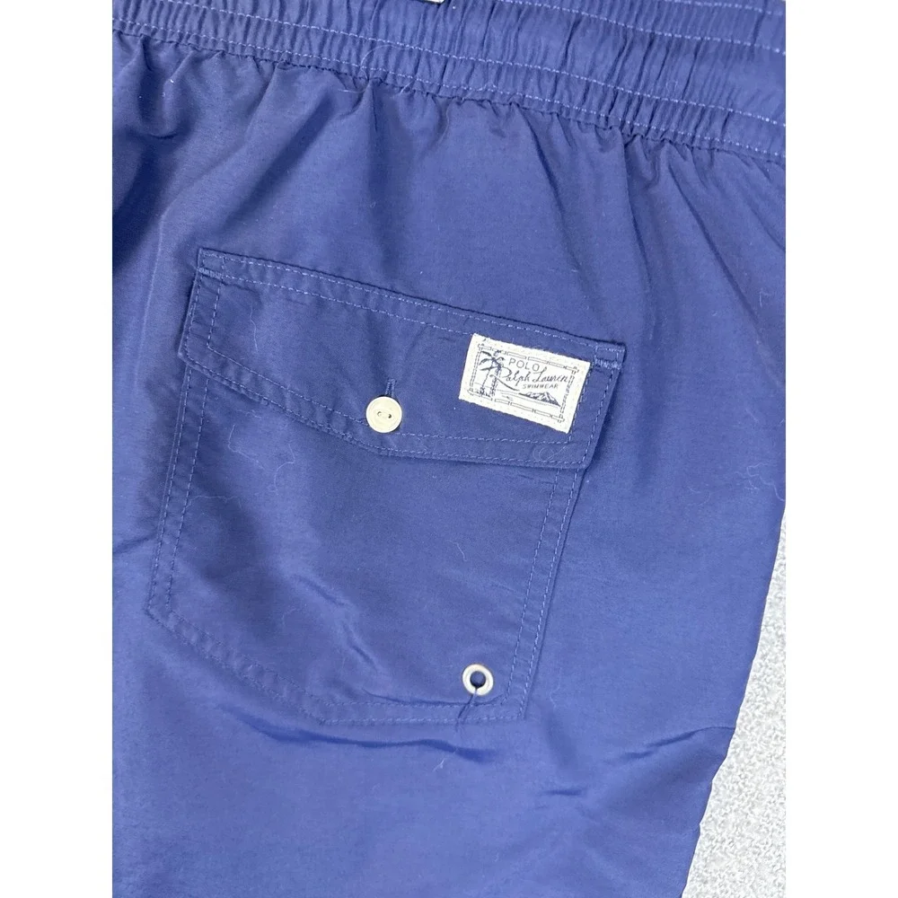 Polo Ralph Lauren Men's 2XLT‎ Tall Swim Trunks Shorts Blue Red Pony Logo Lined